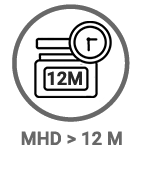 MHD > 12 Monate - Die so gekennzeichneten Produkte haben eine Mindesthatbarkeit die grösser ist als 12 Monate