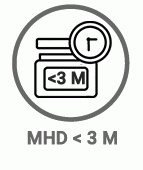 MHD < 3 Monate - Die so gekennzeichneten Produkte haben eine Mindesthatbarkeit die kleiner ist als 3 Monate