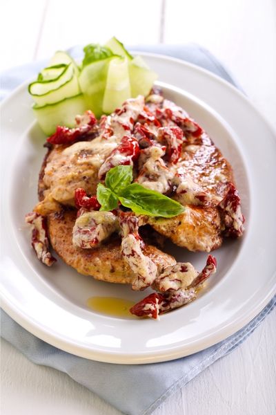 Gericht mit Tomaten getrocknet gesalzen