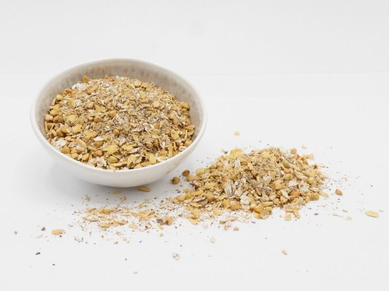 Keimkorn Basis Müsli Bio in der Dekoschale und lose