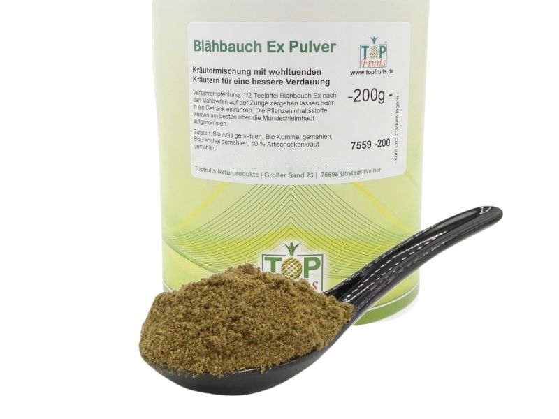 Blähbauch Ex, natürliche Kräuter- und Gewürzpulvermischung für weniger Blähungen