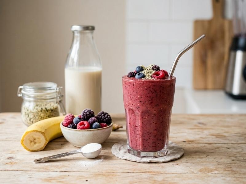 Kreatin Pulver Power Smoothie im Glas