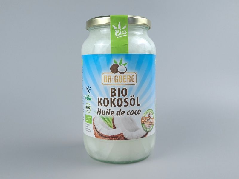 Bio-Kokosöl von Dr. Goerg, Bio kbA, 1000 ml Glas, kaltgepresst aus frischem Kokosmark