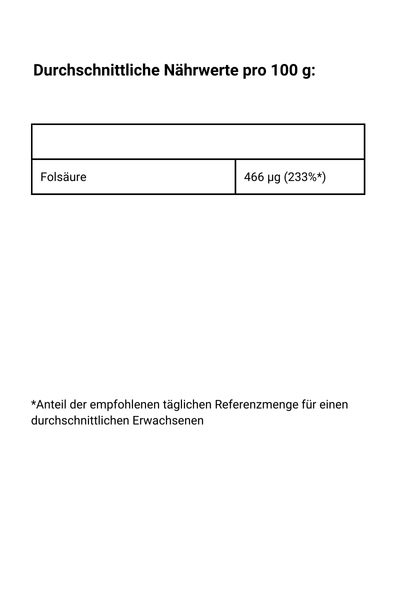 Rote Bete Pulver - Nährwerte