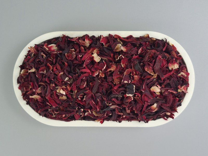 getrocknete Hibiskusblüten von oben