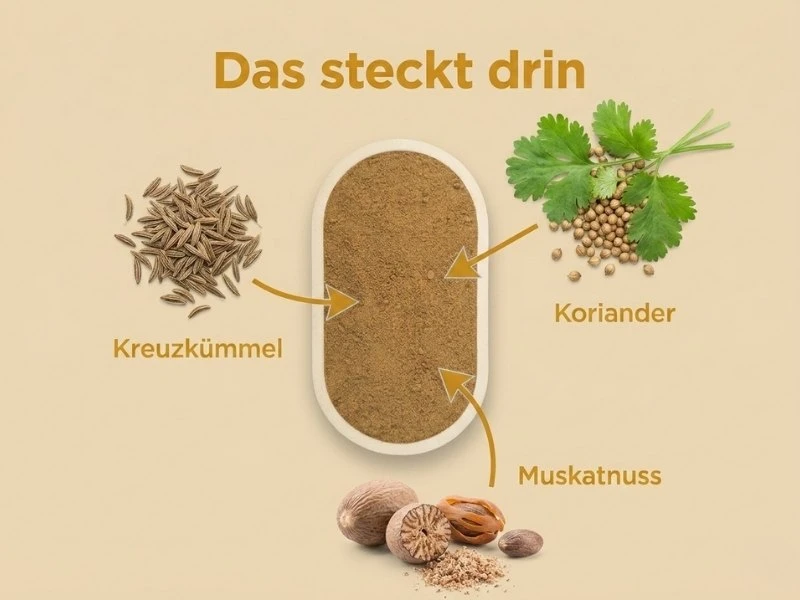 Cumin Koriander Muskatnuss Gewürzmischung Grafik Das steckt drin