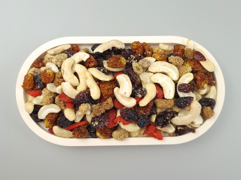 Cashew Fruchmix in einer Schale von oben