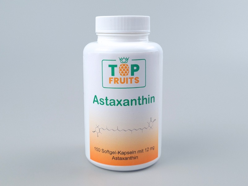 Astaxanthin Kapseln à 12 mg Astaxanthin, Monopräparat, natürlich aus Algen
