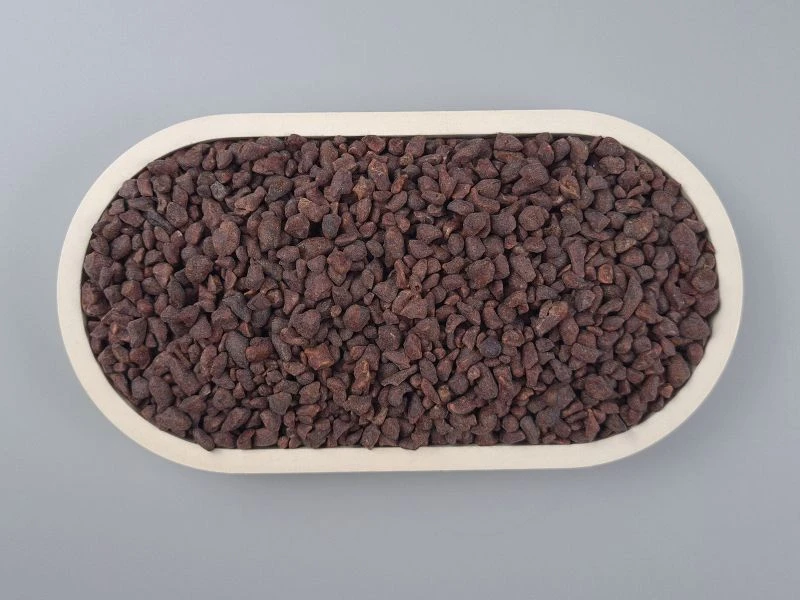 Kakao Nibs mit Yaconsirup - in der Schale von oben
