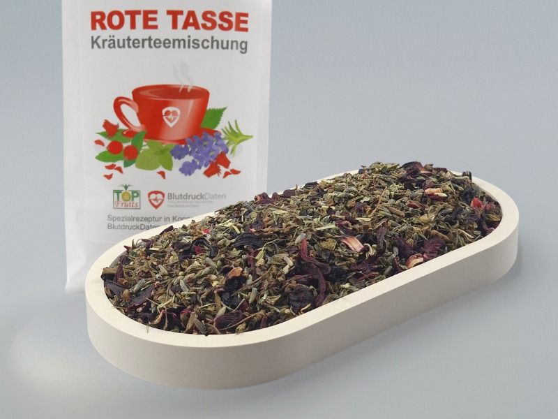 ROTE TASSE, Tee-Spezialmischung in Kooperation mit Blutdruckdaten.de