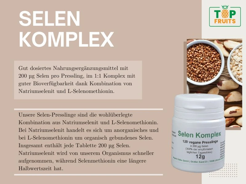 Selen Komplex Infografik kleine Packung 120 Tabletten
