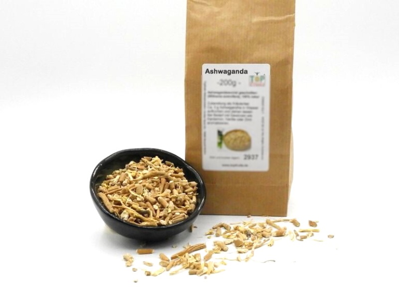 Ashwagandha Wurzel, Withania somnifera, getrocknet, geschnitten