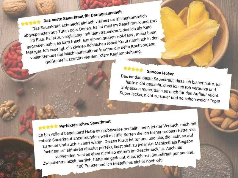 rohes Sauerkraut Kundenstimmen