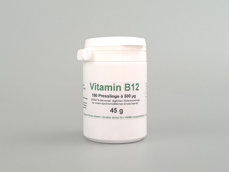 B12 Presslinge als Methylcobalamin - 150 Stück, 500 µg, vegan, Depot-Wirkung