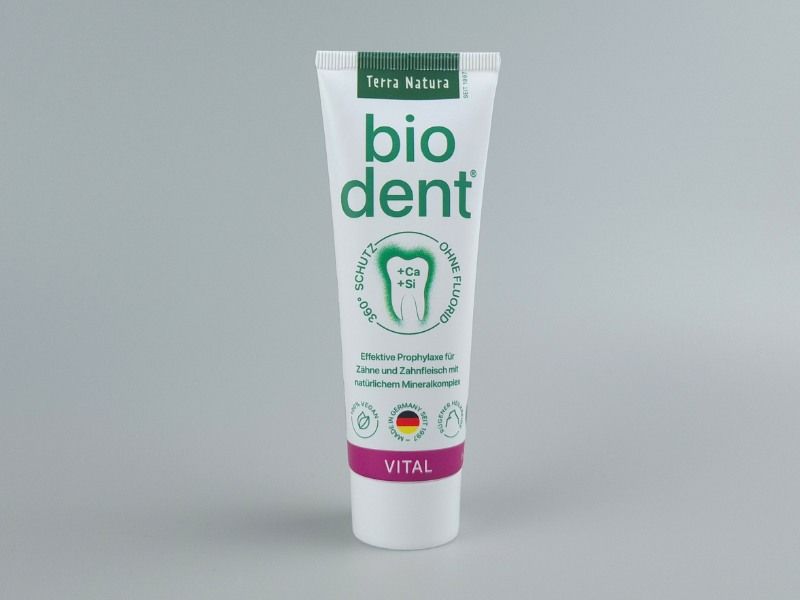 biodent vital - 75ml -  Zahnpasta mit Myrrhe-, Grüntee- und Olivenblattextrakt