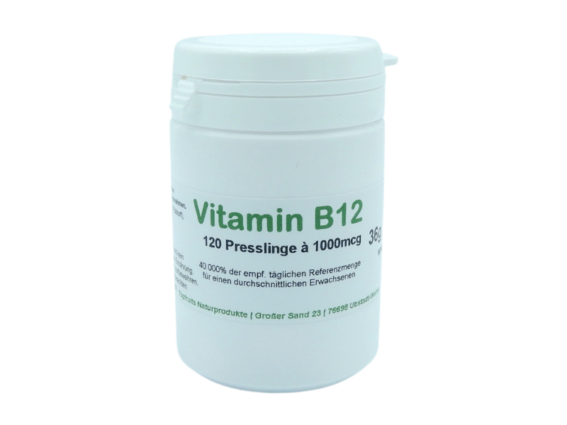 B12 Tabletten als Methylcobalamin - 120 Stück, vegan, Depot-Wirkung