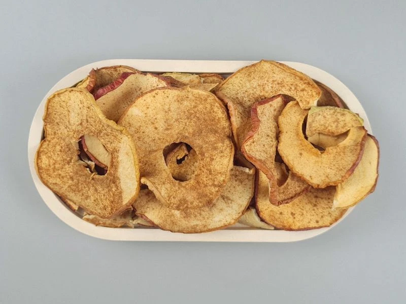 Apfelchips mit Zimt - Schale oben