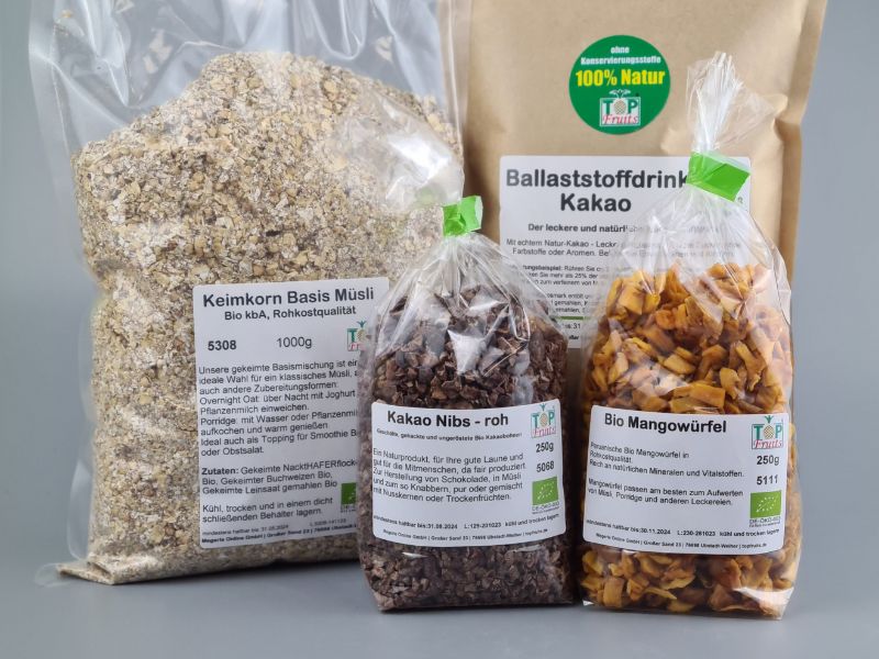 Exotik-Kakao-Müsli Geschenkeset, Müsli Set mit der Extraportion Ballaststoffe