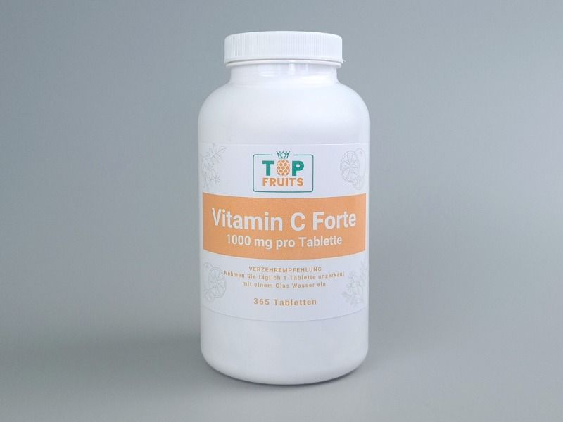 Vitamin C Forte - 1000mg - 365 Stück - Time Release - vegan - mit Hagebuttenextrakt