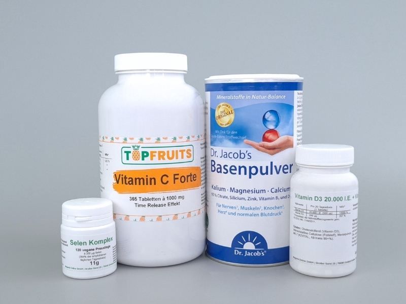 Bundle - Immun Basis mit Vitamin C, Vitamin D3+K2, Selen und Basenpulver