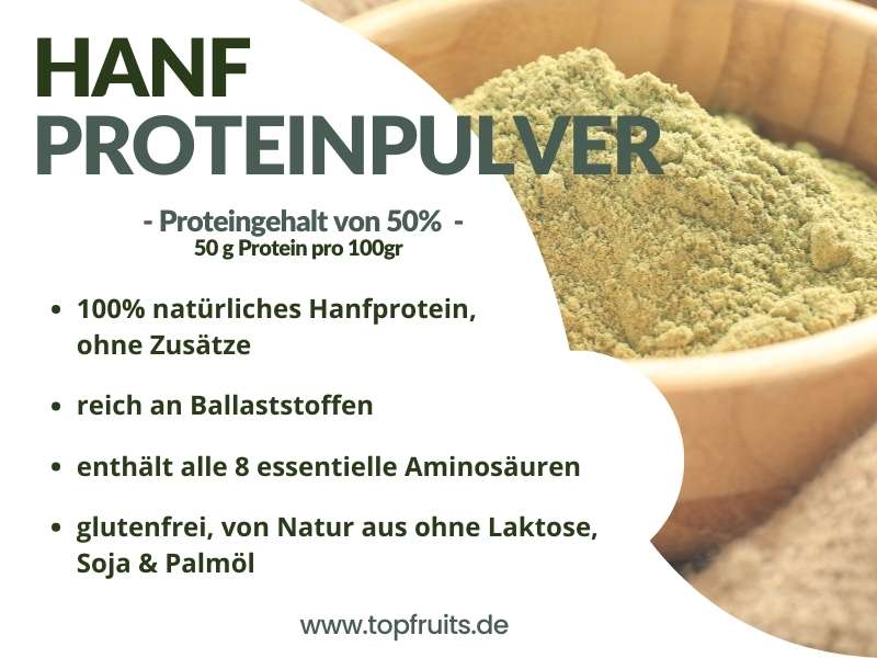 Hanfprotein Pulver Bio auf einen Blick