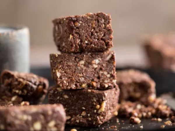 Rohe Schokoladen Brownie Stücke