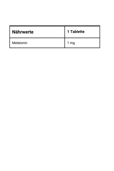 Melatonin-Tabletten - Nährwerte