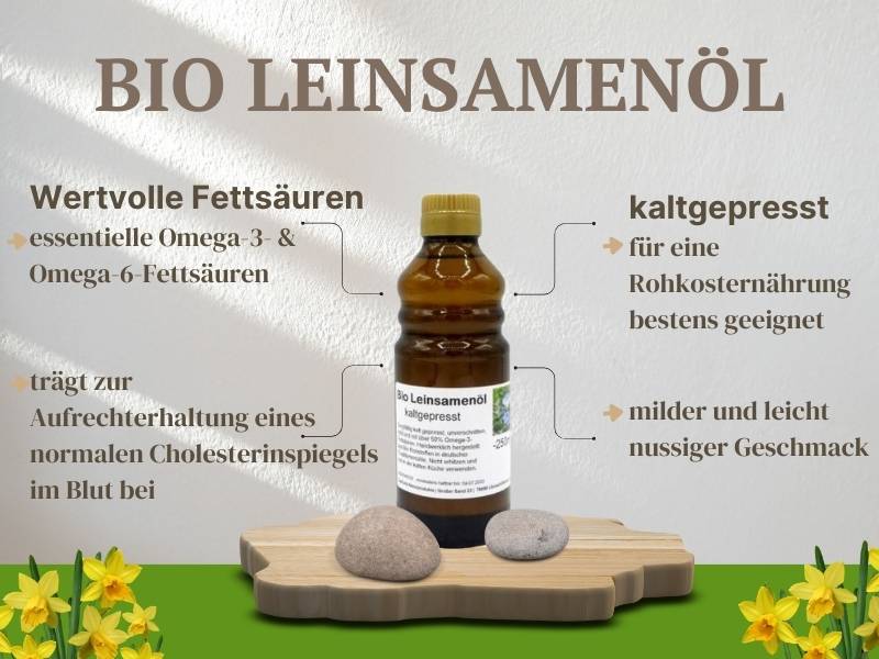 Bio Leinsamenöl auf einen Blick