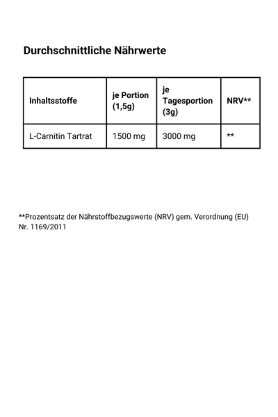 L-Carnitin Tartrat - Inhaltsstoffe