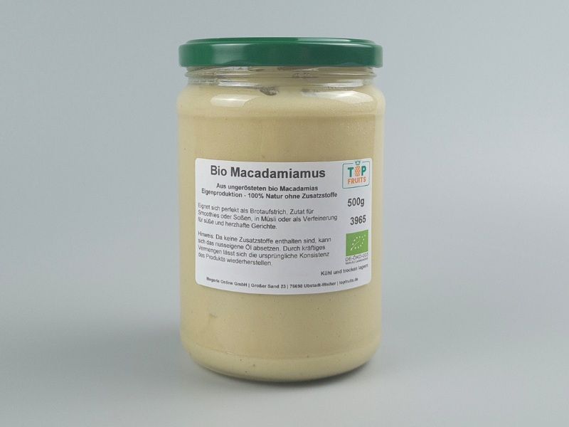 Bio Macadamiamus, 100 % natürlich, ungeröstet & ungesalzen, KENNENLERNPREIS