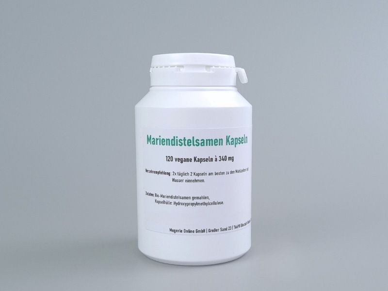 Mariendistelsamen - 120 vegane Kapseln à 340 mg Mariendistelsamenmehl, Leberkraft
