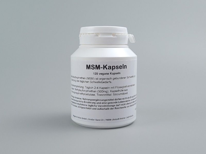 MSM Methylsulfonylmethan,120 vegetarische Kapseln à 500mg organischer Schwefel