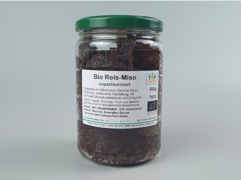 Miso (Reismiso, Genmai Miso) im 500g Glas, bio kbA, unpasteurisiert und bioaktiv