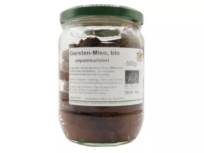 Miso (Gerstenmiso, Mugimiso) im 500g Glas, Bio, unpasteurisiert und bioaktiv, traditionell