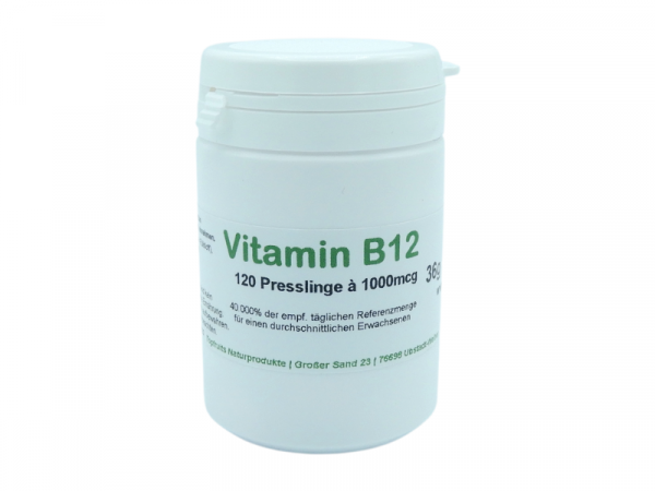 B12 Tabletten als Methylcobalamin - 120 Stück, vegan, Depot-Wirkung