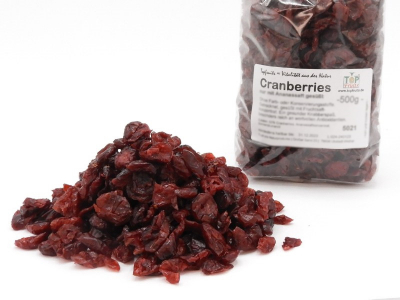 Cranberries (Cranberry, Moosbeere), getrocknet, gesüßt mit Ananassaft