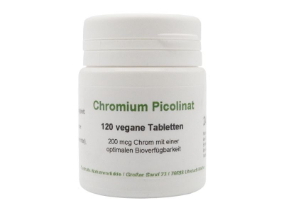 Chromium Picolinat mit 200 mcg Chrom - 120 Tabletten, vegan, hohe Bioverfügbarkeit