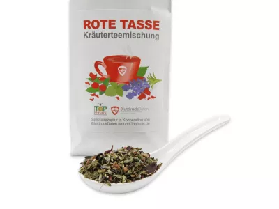 ROTE TASSE, Tee-Spezialmischung in Kooperation mit Blutdruckdaten.de
