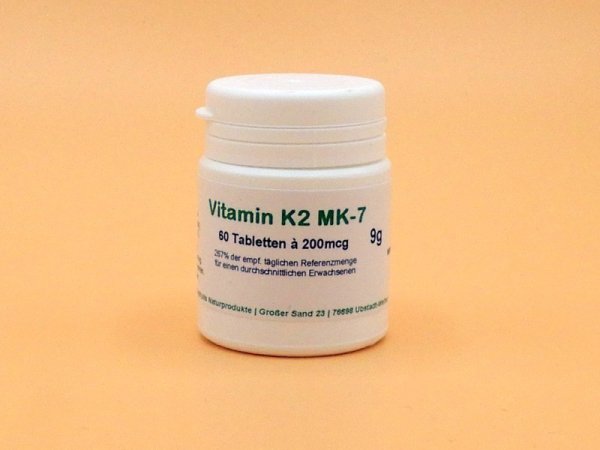 Vitamin K2 MK-7, 60 Tabletten a 200mcg, vegan, beste Bioverfügbarkeit