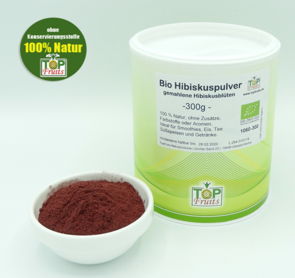 Hibiskuspulver, bio kbA - ideal für Smoothies - 100 % Natur