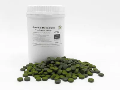Chlorella vulgaris (Pyrenoidosa), Presslinge, bio kbA, natur ohne Hilfsstoffe