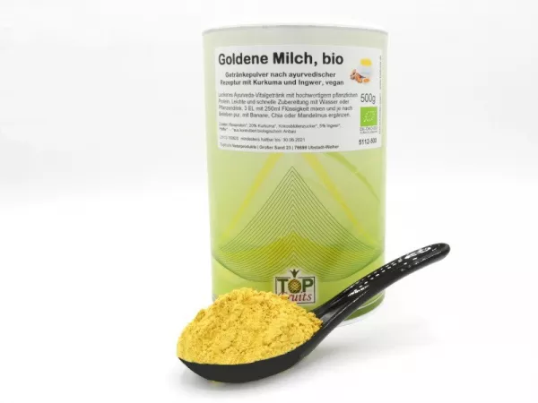 GOLDENE MILCH, Getränkepulver bio kbA - 500g - mit Kurkuma und Ingwer, vegan