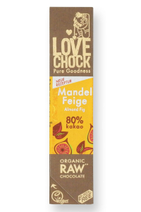 Lovechock - Mandel-Feige - 40g Riegel - bio kbA, 81% Kakao, mit Rohkostkakao