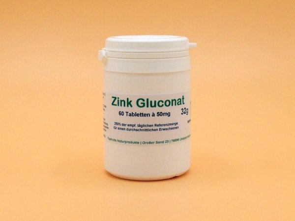 Zinkgluconat 60 Tabletten a 50mg Depot - hohe Bioverfügbarkeit - vegan