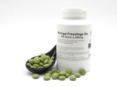 Bio Moringa Presslinge, 360 vegane Tabletten à 400 mg, 100% rein