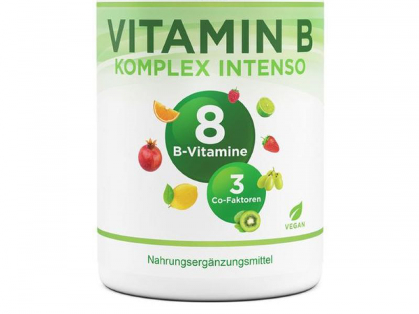 Vitamin B Komplex Intenso - 180 Kapseln - alle 8 B-Vitamine + 3 Co-Faktoren