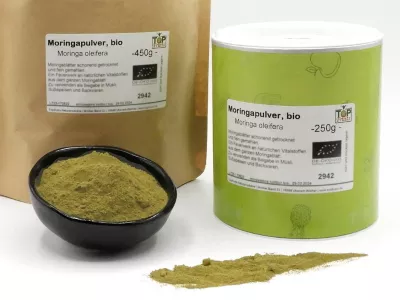 Moringa Pulver (Moringa oleifera), Blattpulver, bio kbA, natur