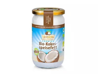 Bio-Kokosspeisefett von Dr. Goerg 1000ml Glas - biokbA (Kokosöl - hitzestabil und geschmacksneutral