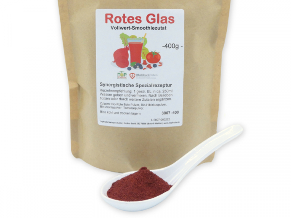 ROTES GLAS Smoothie-Pulvermischung - 400g - Spezialrezeptur reich an Antioxidantien - neu