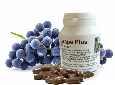 Grape Plus - 120 Vegi Kapseln mit Traubenkernextrakt + Acerola Vitamin C